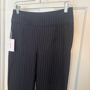 Good American Charcoal Pinstripe trouser  straight leg w/zipper at bottom